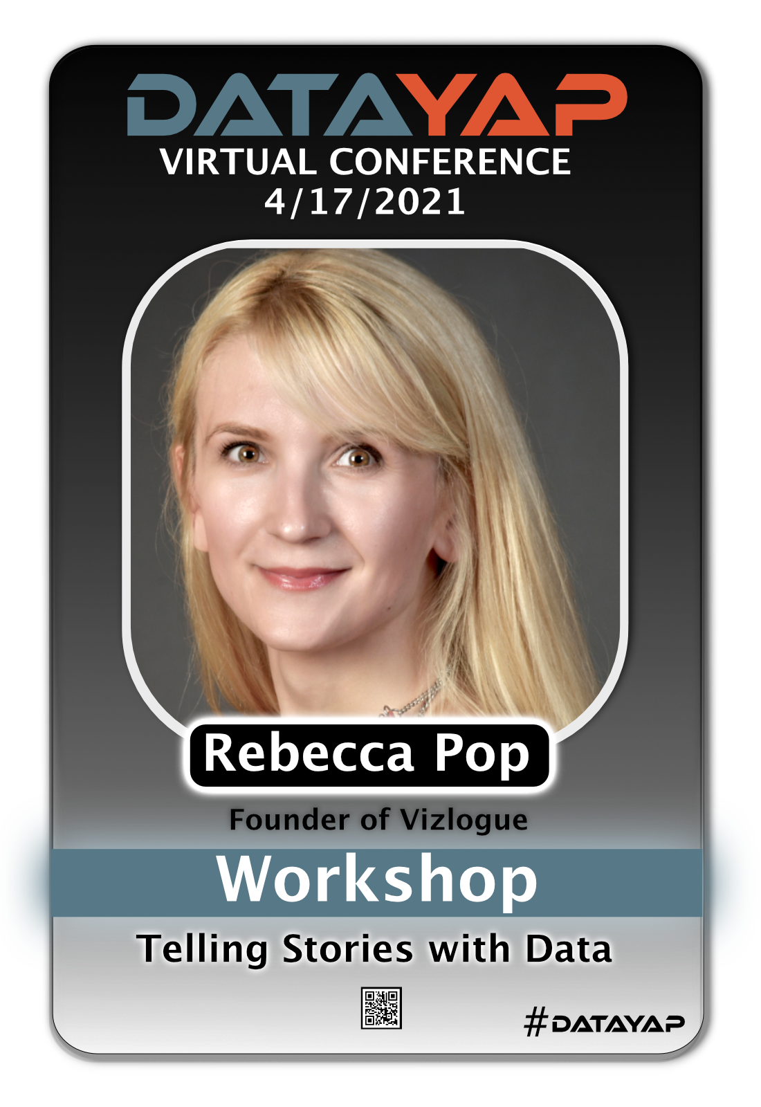 DataYap Conference Card - Rebecca Pop